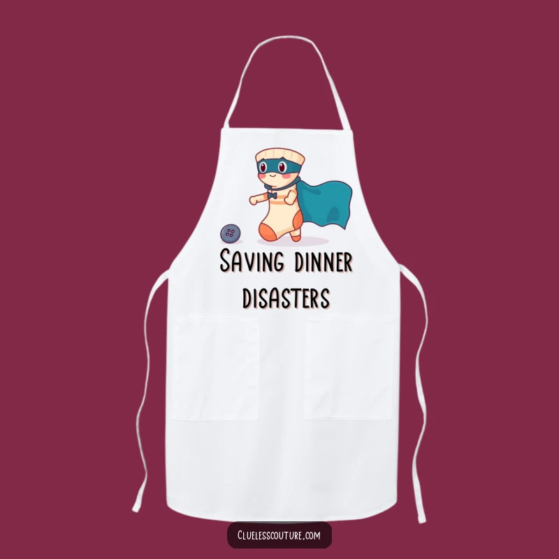 Funny Brave Sock Rescuing Button Apron, Kitchen Hero Gift