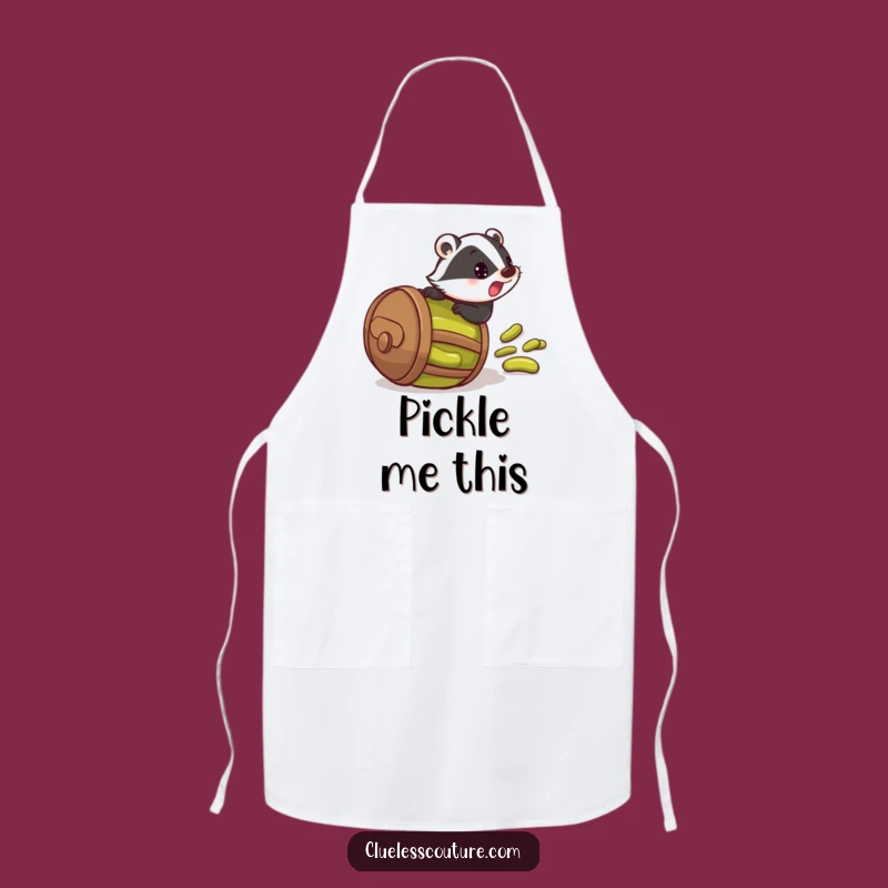 Funny Pickle Badger Apron: Startled Roller - Kitchen Funny Gift!