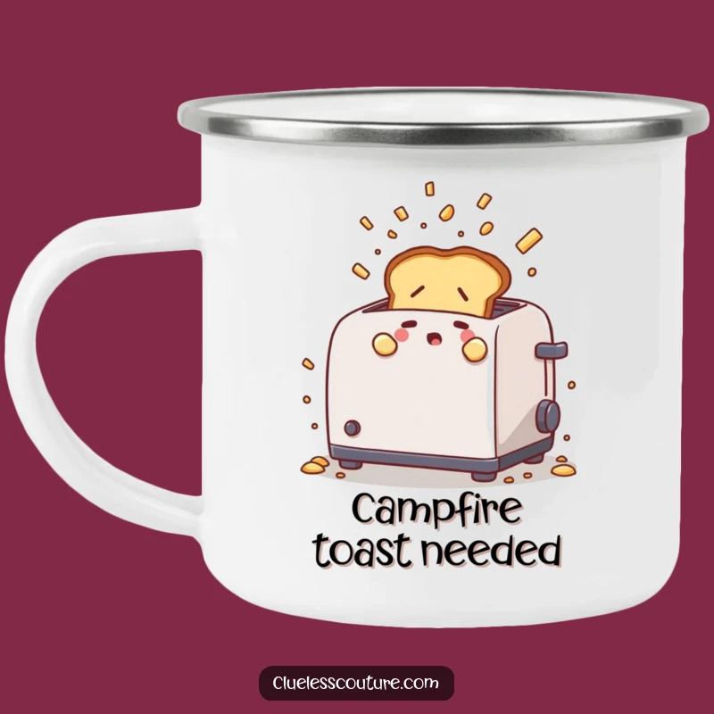 Funny Nervous Toast Camping Mug: Breakfast Adventures