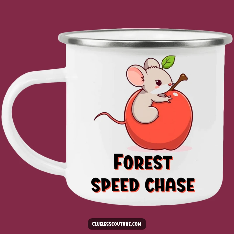 Funny Mouse Apple Ride Camping Mug - Outdoor Adventures, Hilarious Gift