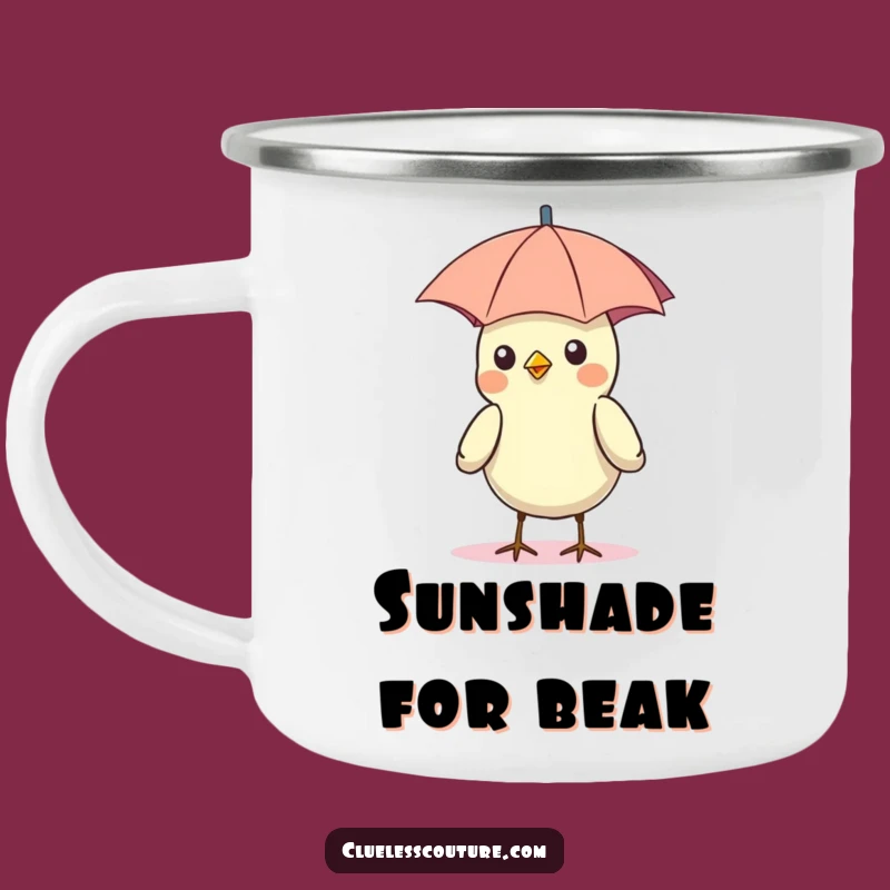 Funny Bird Umbrella Hat Camping Mug: Outdoor Chuckles, Adventure Funny Gift