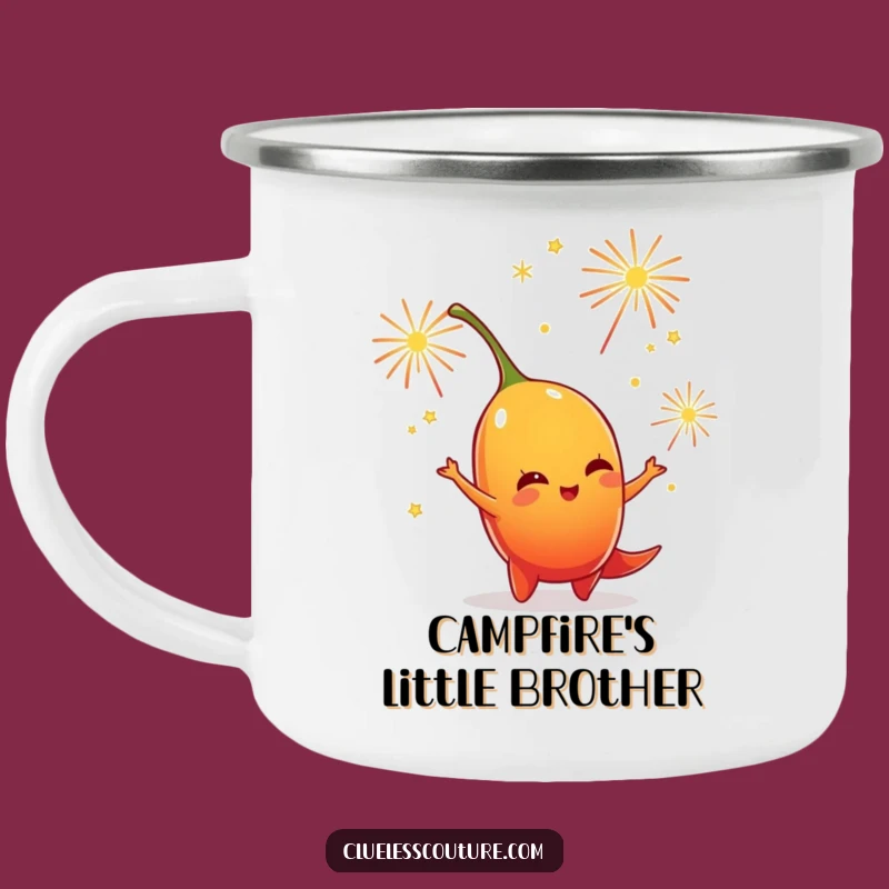Funny Chili Pepper Firework Juggling Camping Mug - Festive Outdoor Gift