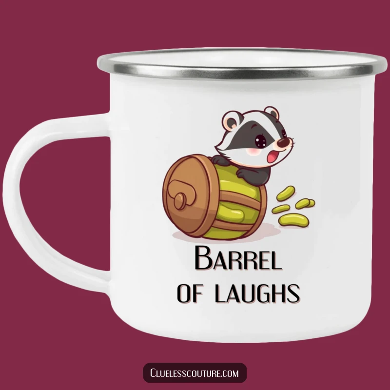 Funny Pickle Badger Camping Mug: Startled Roller - Adventurous Funny Gift!