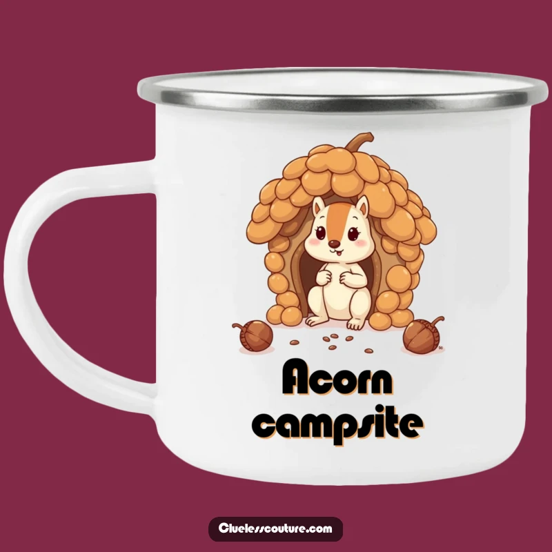 Funny Squirrel House Camping Mug: Hilarious Outdoor Acorn Adventure Cup!