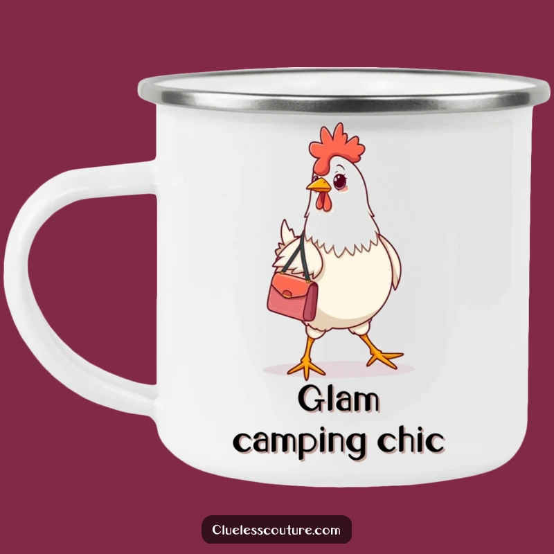 Funny Fashion Chicken Handbag Camp Mug: Adventure with Poultry Panache