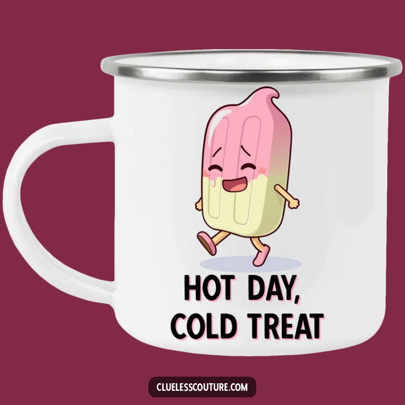 Funny Melting Popsicle Camping Mug - Outdoor Cartoon Character Gift