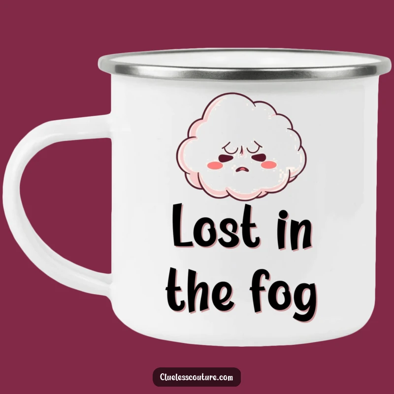 Funny Nervous Cloud Camping Mug: Hilarious Companion for Outdoor Contemplation