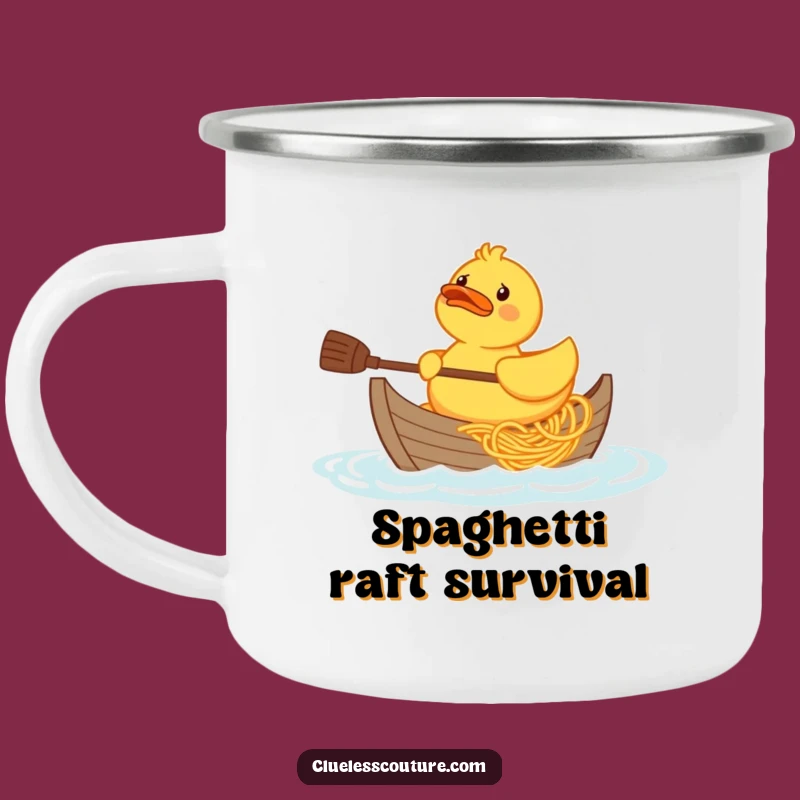 Funny Rubber Duck Spaghetti Boat Camping Mug: Quacky Outdoor Fun, Perfect Funny Gift