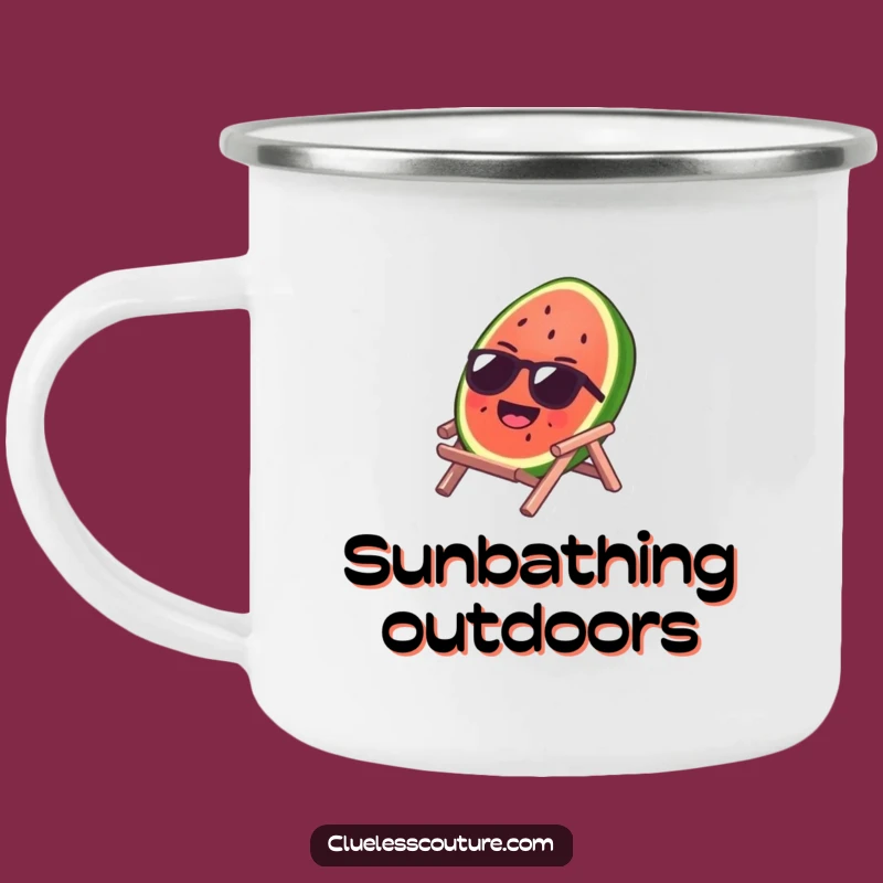 Funny Watermelon Sunglasses Camping Mug - Summer Adventures, Hilarious Gift