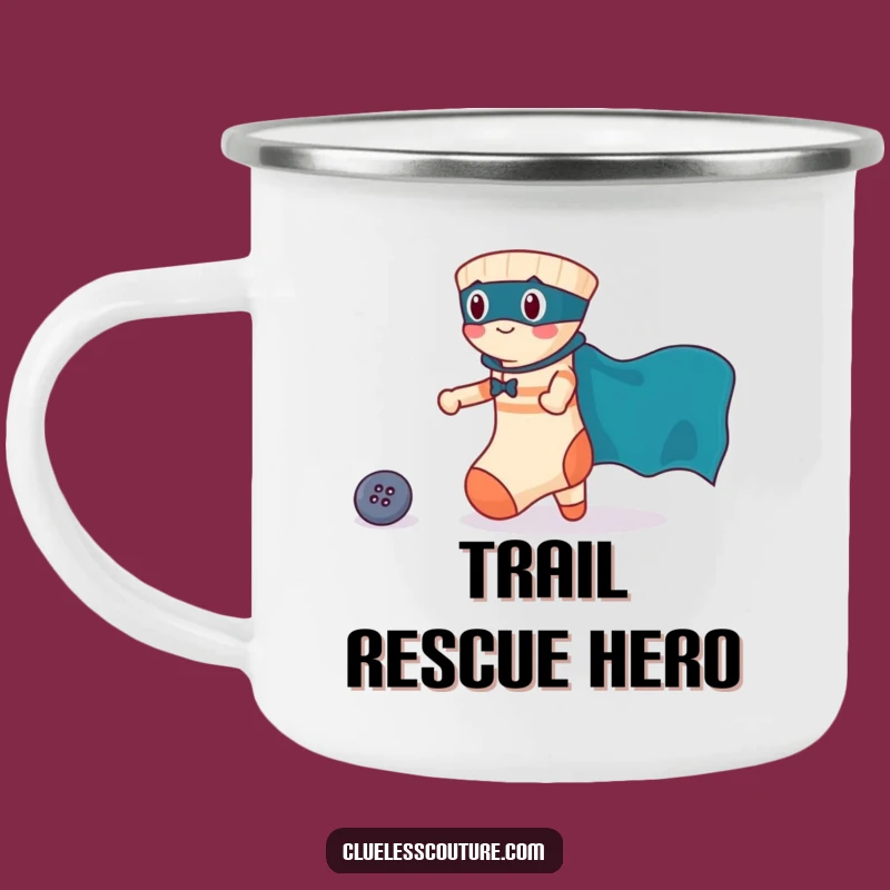 Funny Brave Sock Rescuing Button Camping Mug, Outdoor Hero Gift