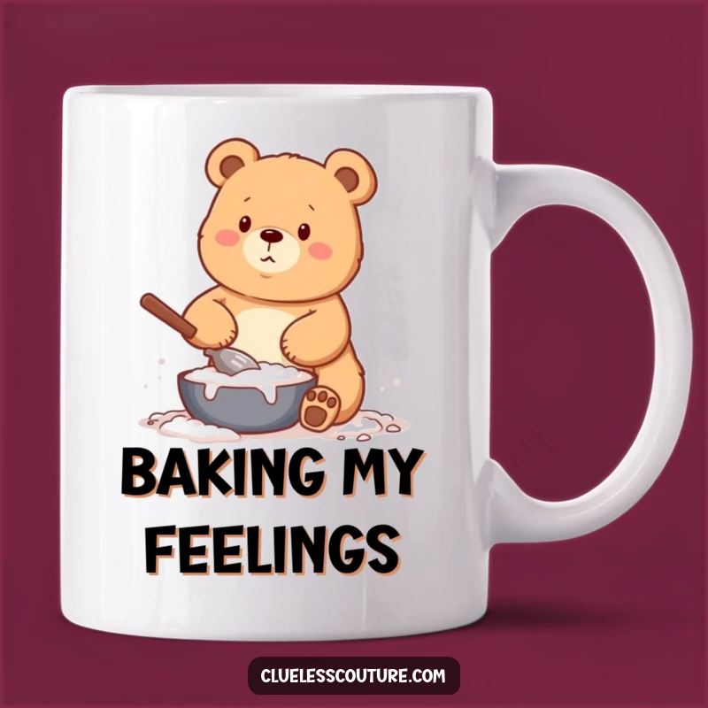 Funny Baking Bear Flour Disaster Mug: Hilarious Kitchen Chaos Gift