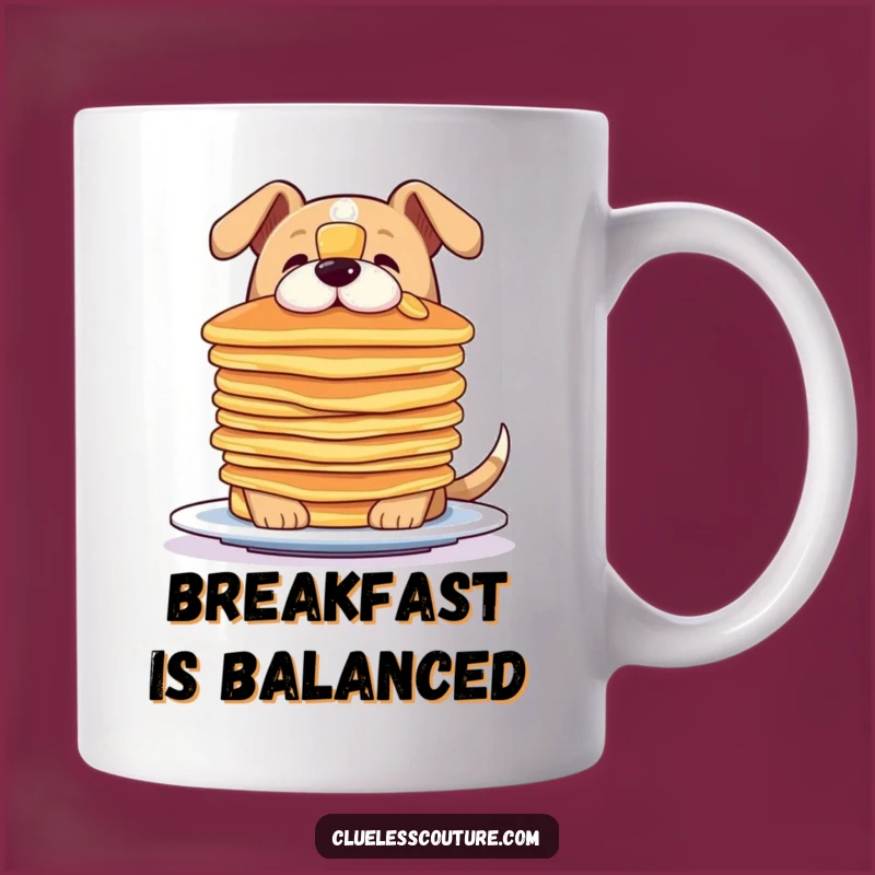Funny Dog Pancake Balance Mug - Hilarious Breakfast Treat Gift
