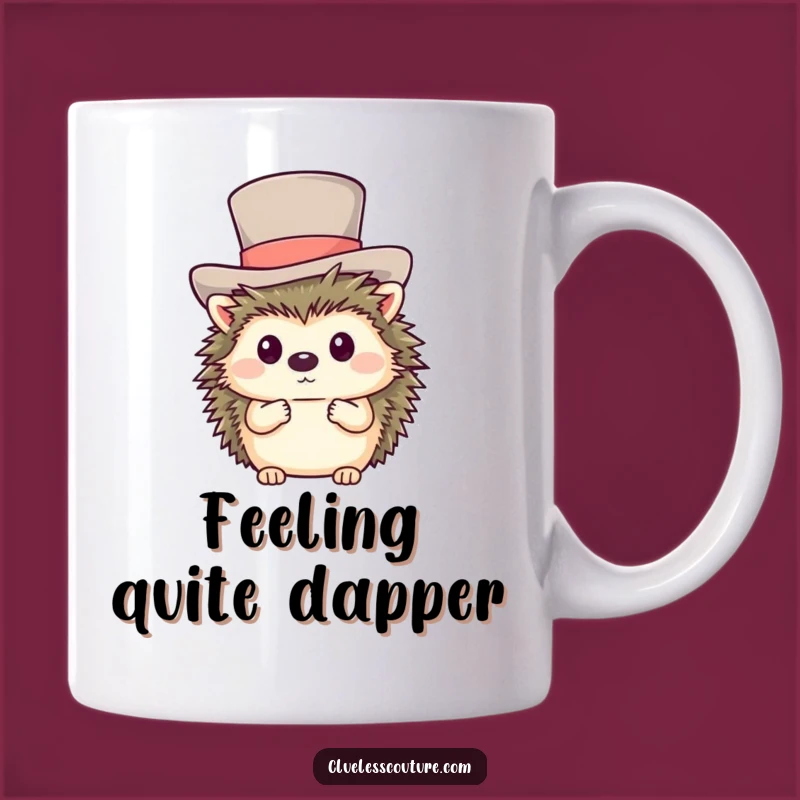 Funny Shy Hedgehog Top Hat Mug - Adorable & Humorous Gift for Animal Lovers