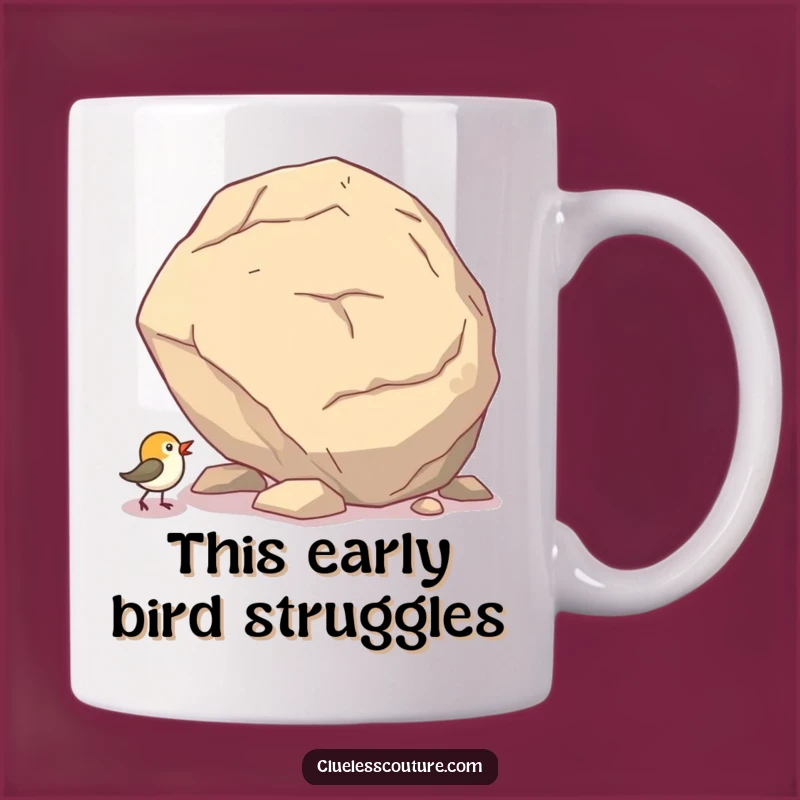 Funny Bird Boulder Push Mug - Hilarious Motivational Gift for Effort