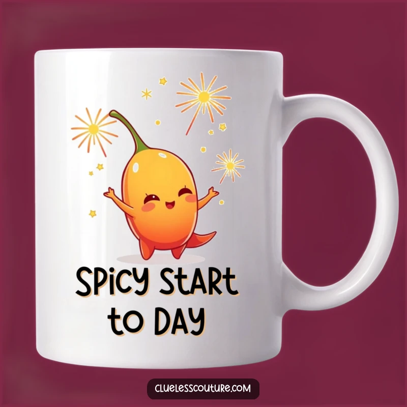 Funny Chili Pepper Firework Juggling Mug - Playful Character Gift