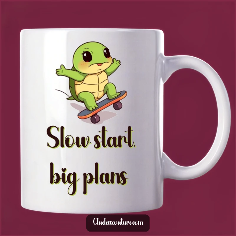 Funny Determined Turtle Skateboard Mug: Hilarious Slow & Steady Gift for Athletes