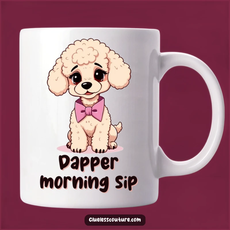 Funny Poodle Cravat Mug: Dapper Dog Disaster, Perfect Gift for Pet Lovers!