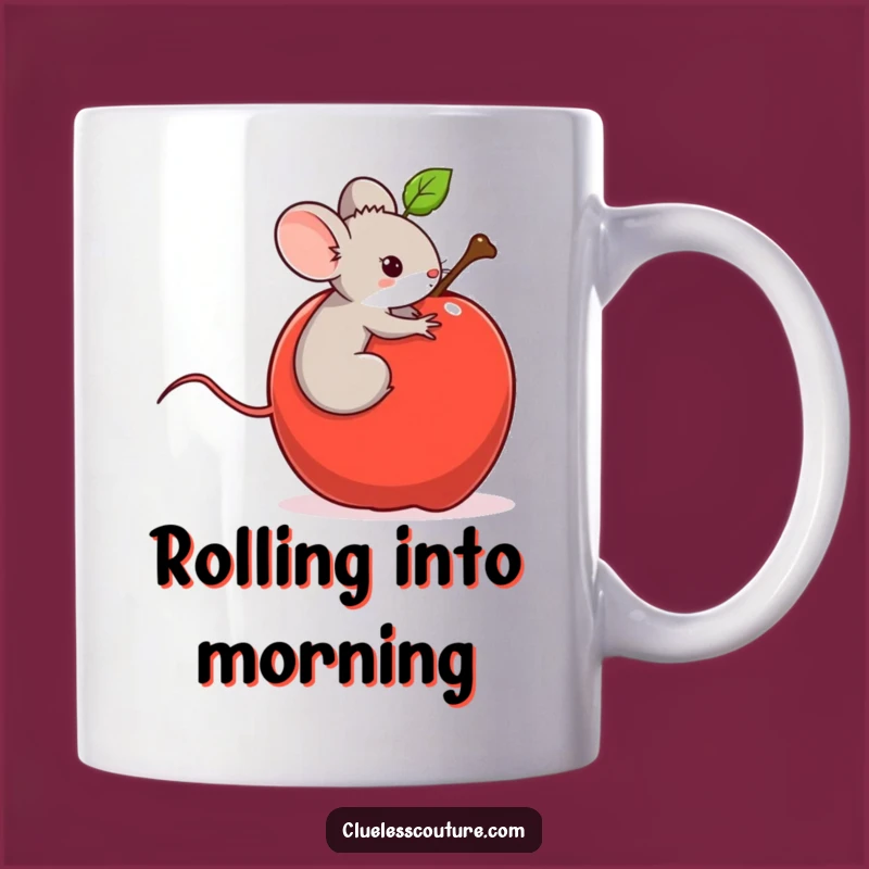 Funny Mouse Apple Ride Mug - Hilarious Adventure Gift for Small Explorers