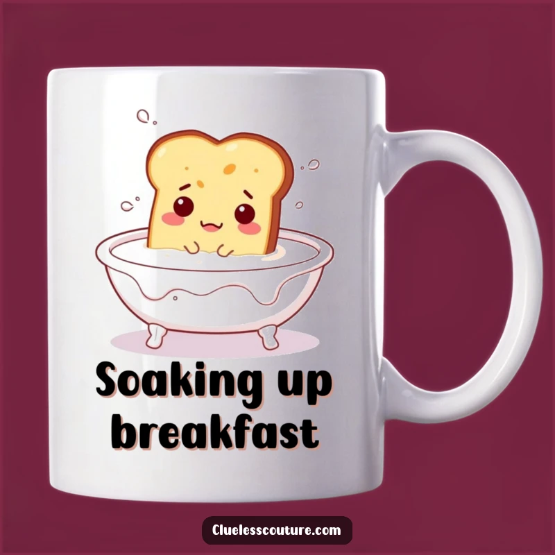 Funny Bewildered Toast Mug - Hilarious Breakfast Bath Gift for Food Lovers