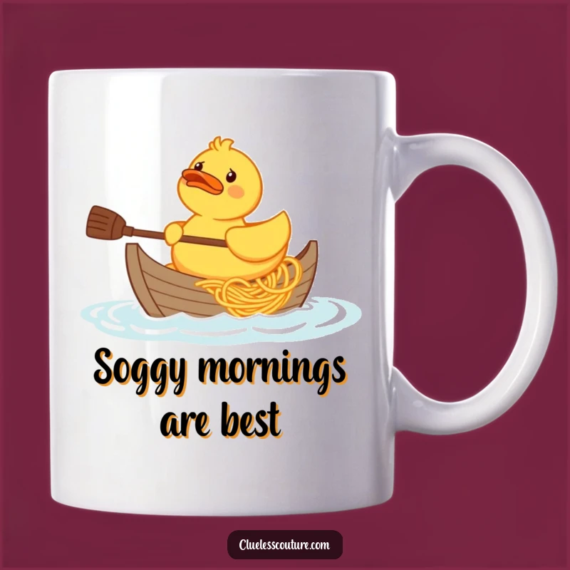 Funny Rubber Duck Spaghetti Boat Mug: Confused Quack Humor, Perfect Funny Gift