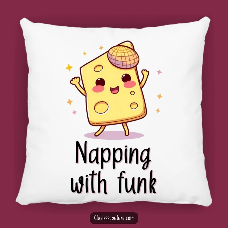 Dancing Cheese Disco Pillow: Cozy Up with Funny Party Vibes