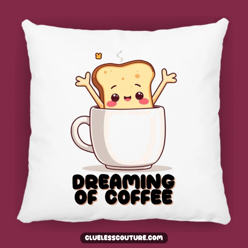 Funny Toast Coffee Dive Pillow: Cuddle Up with This Breakfast Design