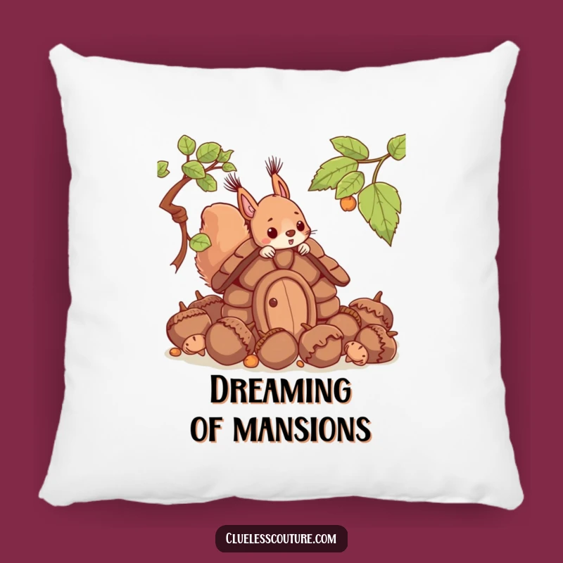 Funny Squirrel Acorn House Pillow: Comfy & Hilarious Woodland Accent