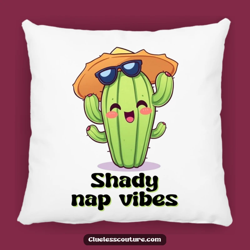 Funny Cactus Sun Hat Pillow: Cozy Comfort from a Cheerful Desert Buddy
