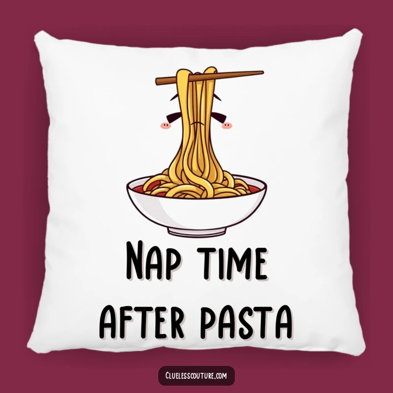 Funny Confused Chopsticks Spaghetti Pillow - Cozy Hilarious Gift for Decor