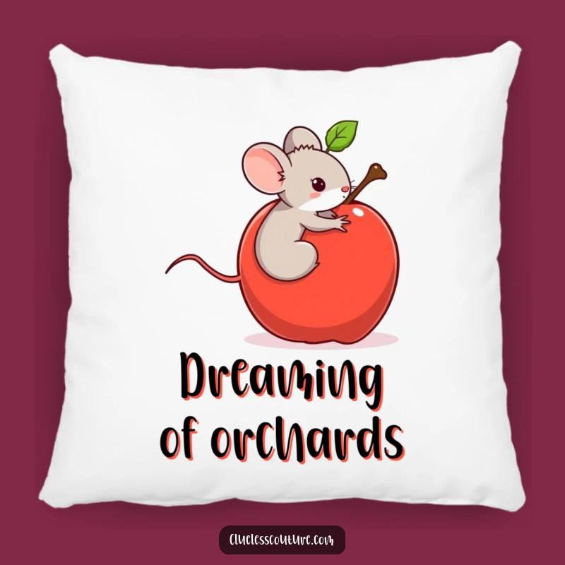 Funny Mouse Apple Ride Pillow - Cozy Whimsy, Hilarious Comfy Gift