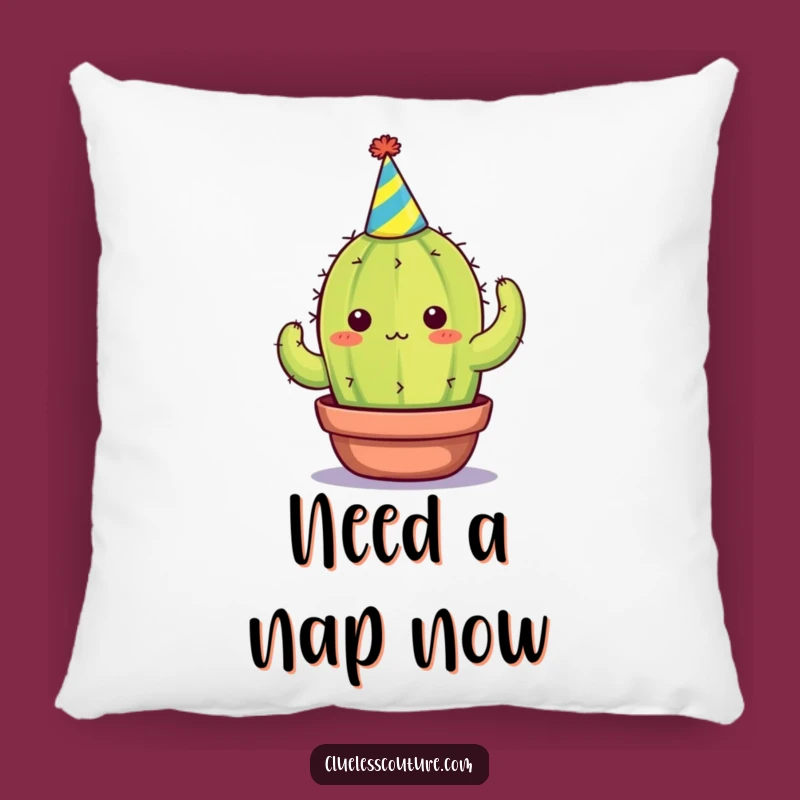 Funny Overwhelmed Cactus Pillow: Plush Comfort and Hilarious Party Vibes