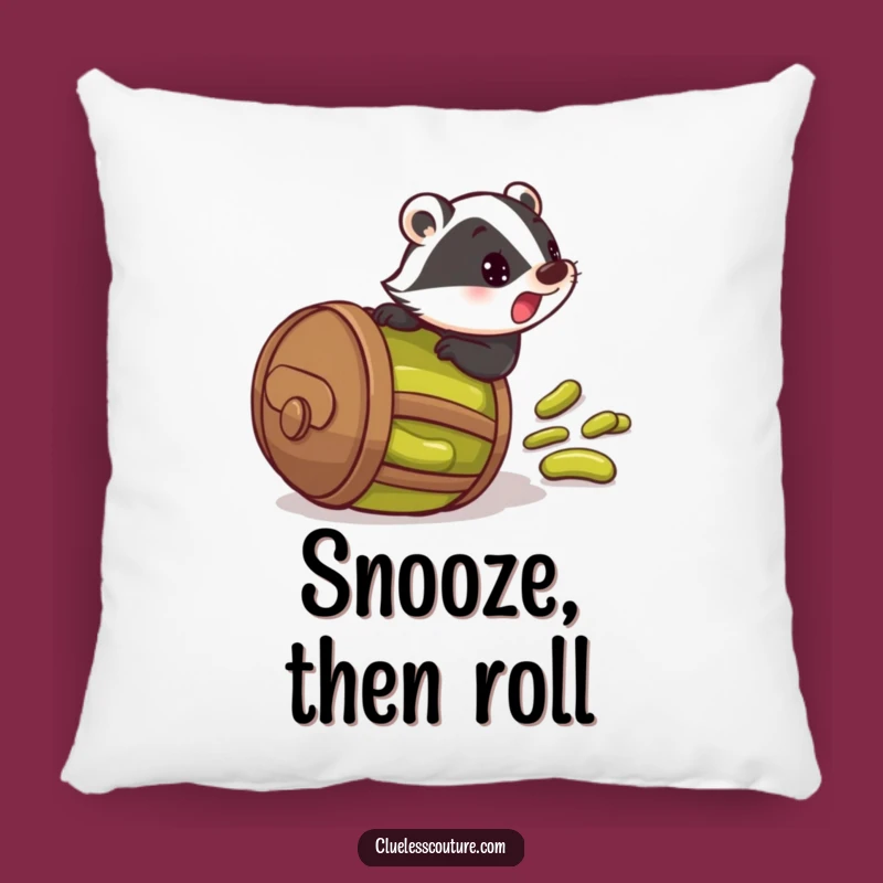 Funny Pickle Badger Pillow: Cozy Startled Roller - Comfy Funny Gift!