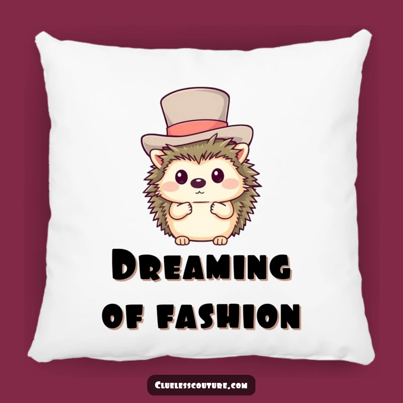Funny Shy Hedgehog Top Hat Pillow - Cozy & Adorable Cushion