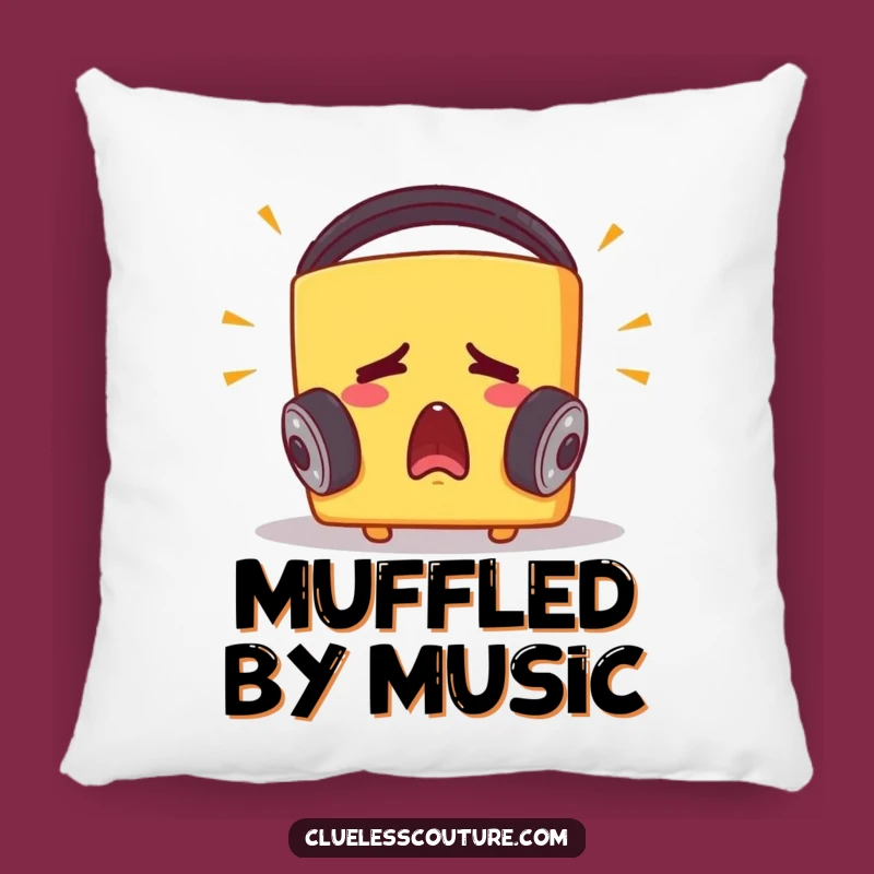 Funny Startled Cheese Block Pillow - Cozy Music Lover's Joke, Perfect Comfy Gift