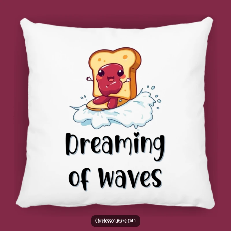 Funny Toast Surf Pillow: Cozy Jam Wave Rider - Comfy Funny Gift!