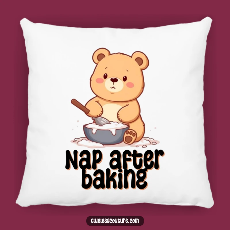 Funny Baking Bear Flour Pillow: Comfy Accent for the Messy Baker