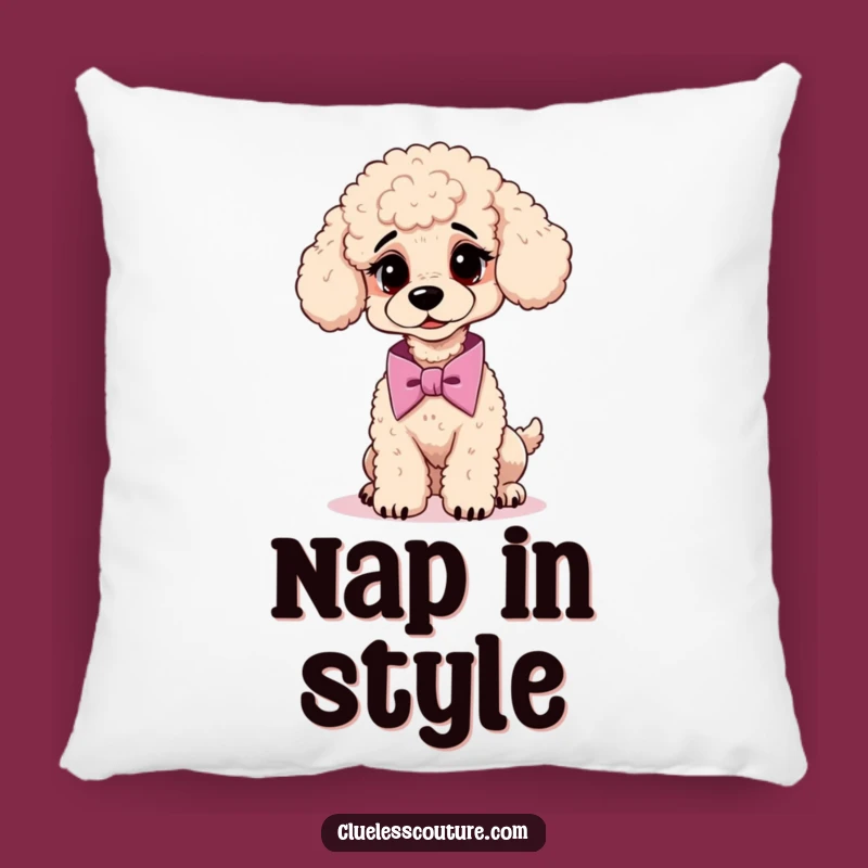 Funny Poodle Cravat Pillow: Cozy Dapper Dog Cushion, Perfect Gag Gift!