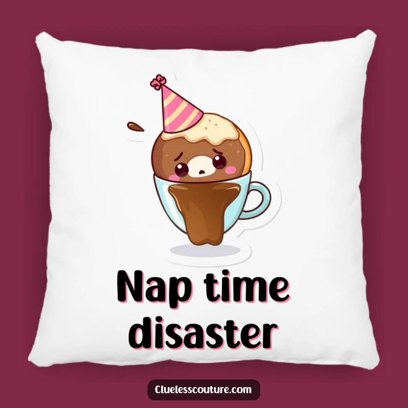 Funny Donut Coffee Pillow: Cozy Up with Breakfast Comedy
