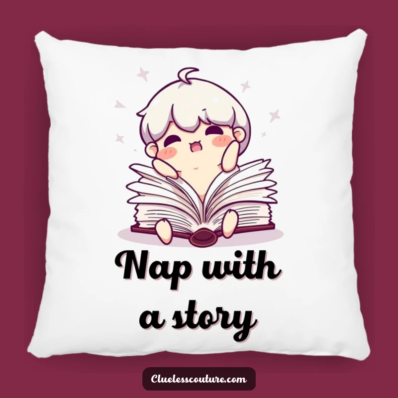 Funny Clumsy Book Character Pillow - Hilarious Cozy Literary Decor Gift