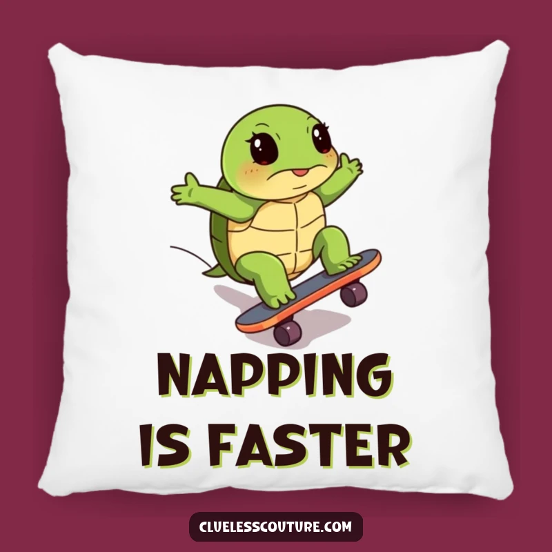 Funny Turtle Skateboard Pillow: Comfy Support for Your Own Uphill Battles
