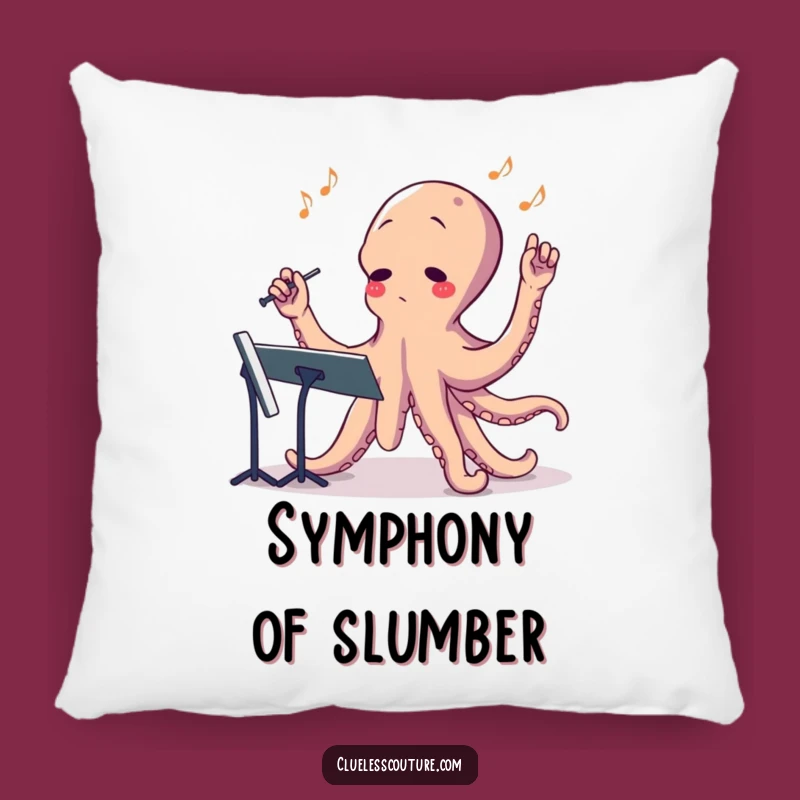 Funny Octopus Conductor Pillow - Hilarious Music Accent Cushion Gift