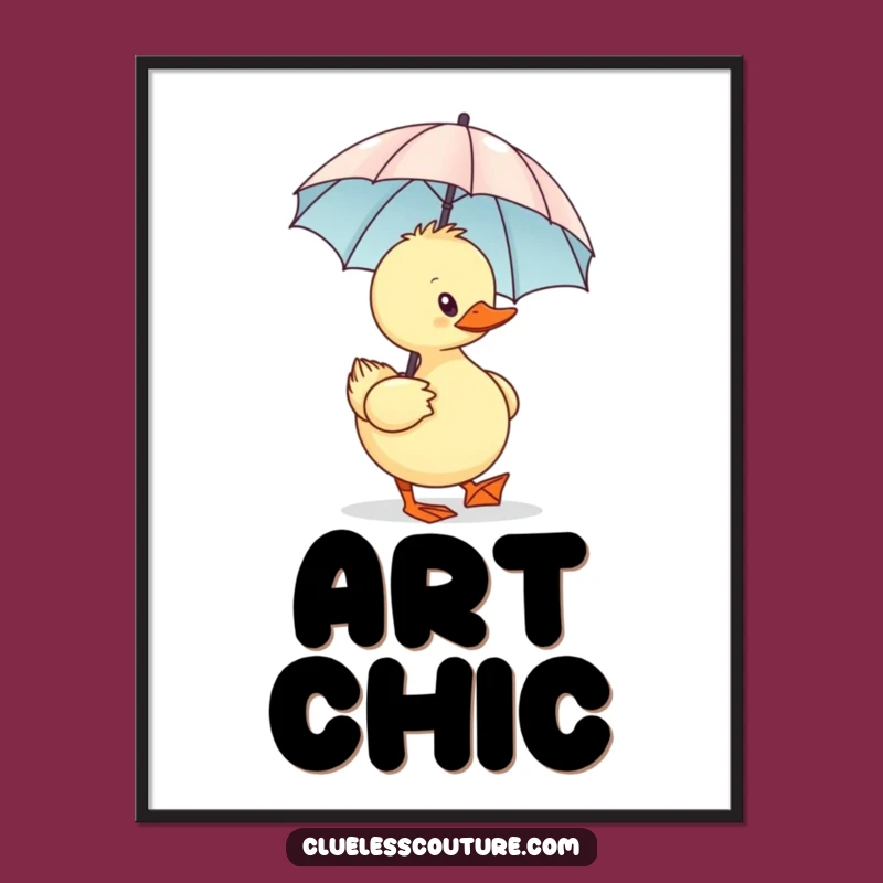 Funny Sassy Duck Digital Art: Printable Humor With Tiny Umbrella Style