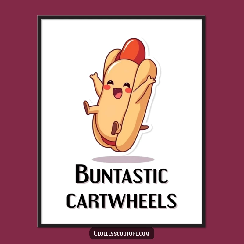 Funny Hot Dog Cartwheel Digital Art A Joyful Download Gift