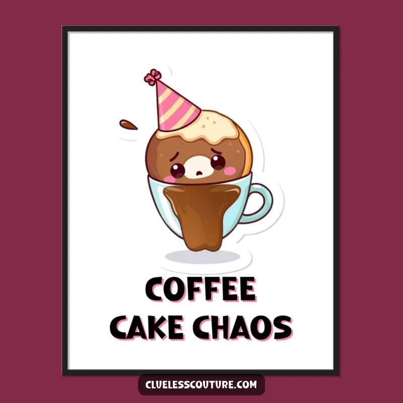 Funny Donut Coffee Digital Art: Hilarious Breakfast Decor for Walls