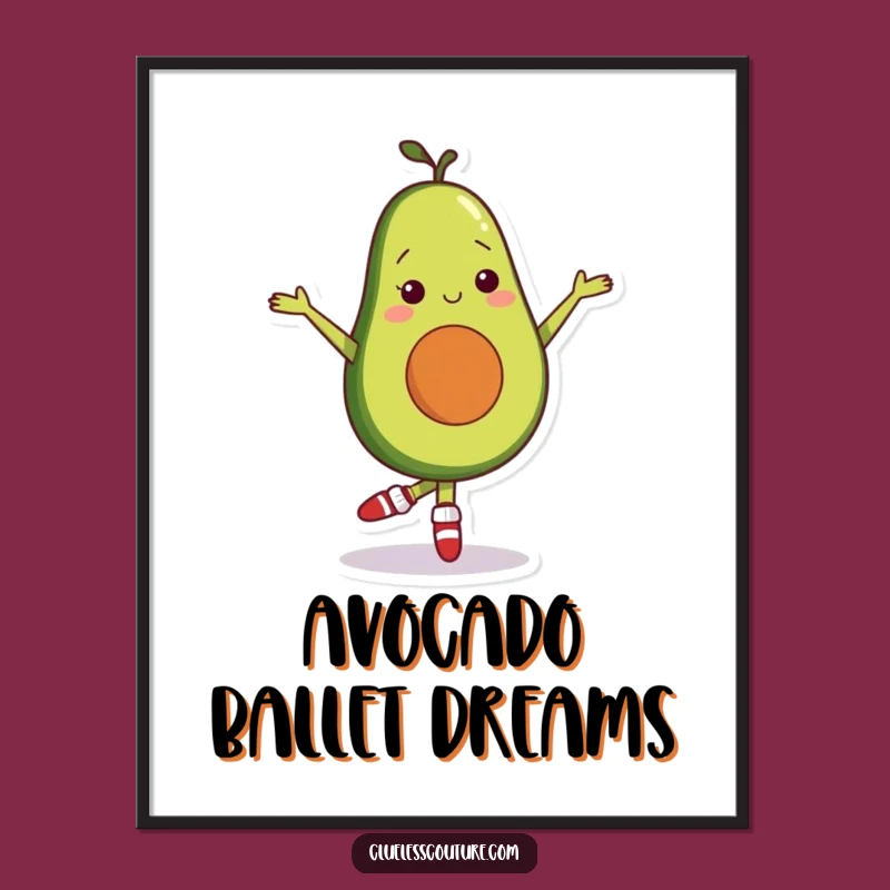 Funny Avocado Ballet Digital Art: Hilarious Decor for Shy Performers