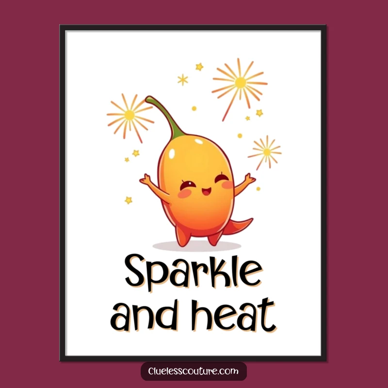 Funny Chili Pepper Firework Juggling Digital Art - Festive Character Decor Gift