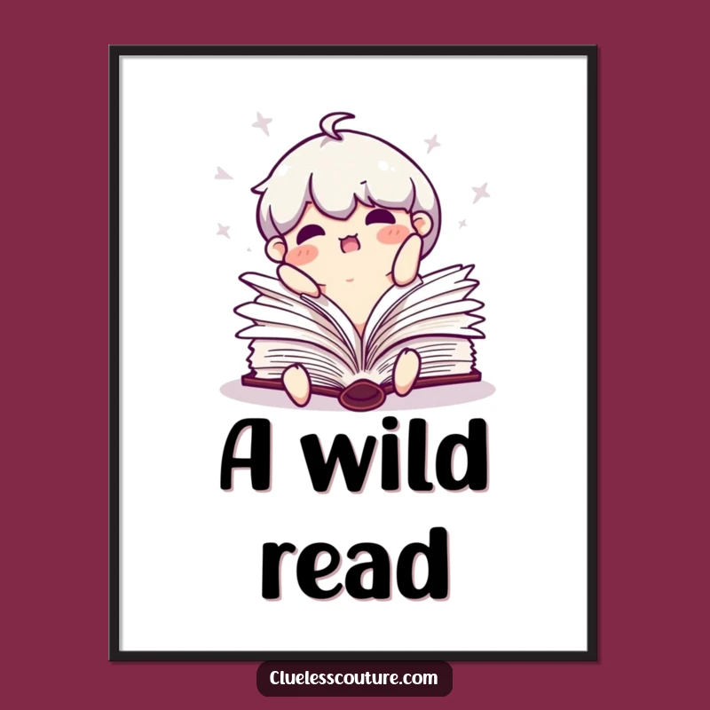 Funny Clumsy Book Character Digital Art - Hilarious Literary Wall Decor Gift