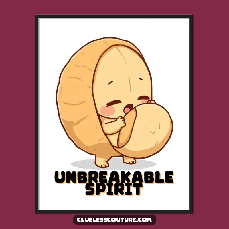 Funny Determined Peanut Digital Art - Hilarious Motivation Wall Decor Gift