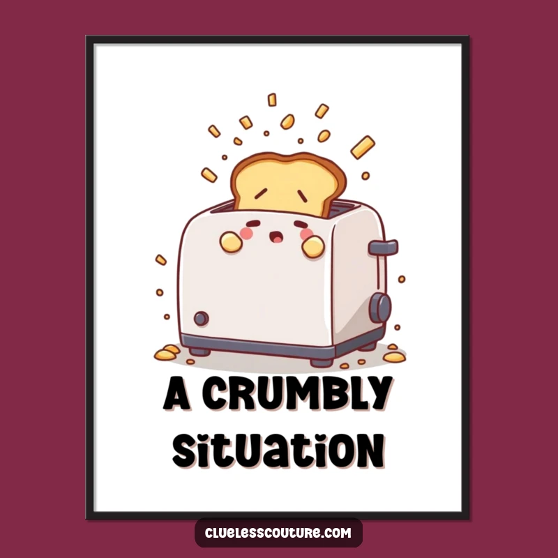 Funny Nervous Toast Digital Art: Instant Breakfast Humor