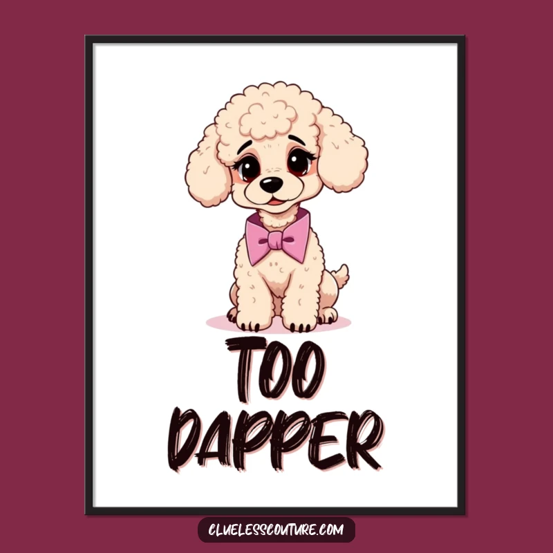 Funny Poodle Cravat Digital Art: Instant Dapper Download, Hilarious Wall Decor!